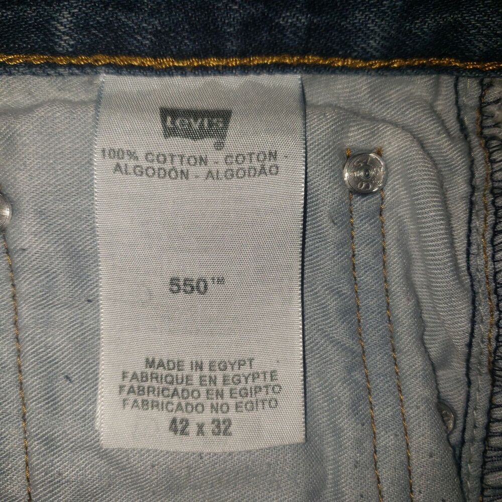 LEVIS 550 W42 L32  Denim Blue Jeans Mens Size 42 X 32 - Picture 4 of 7
